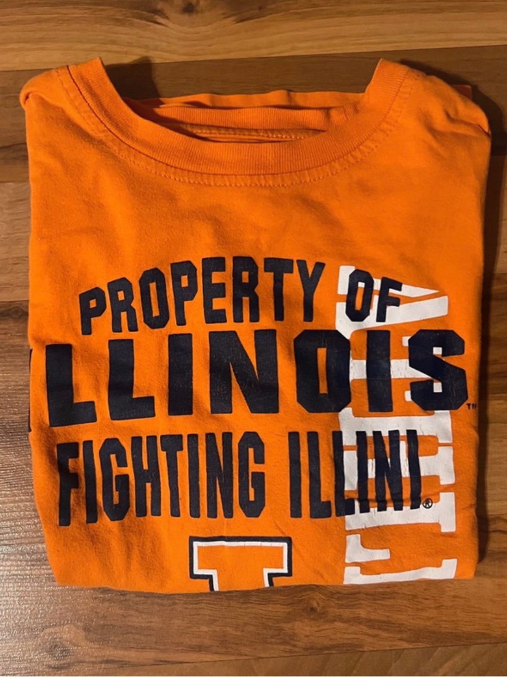 Orange Kids' 'Property of Illinois Fighting Illini' Long Sleeve Tee - Size 10/12